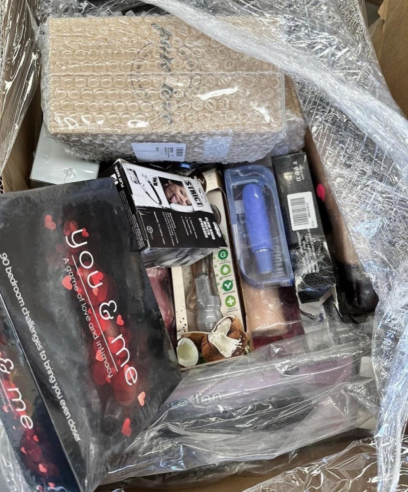 Adult Toy Pallets including dildos, vibrators, couples’ toys, and massagers ready for resale